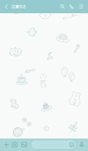 [LINE着せ替え] 「Fika」桜✿bluegreen06_1の画像2