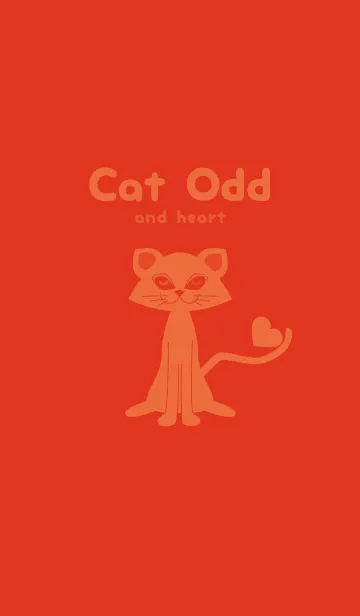[LINE着せ替え] 猫のオッドとハート スカーレッドの画像1