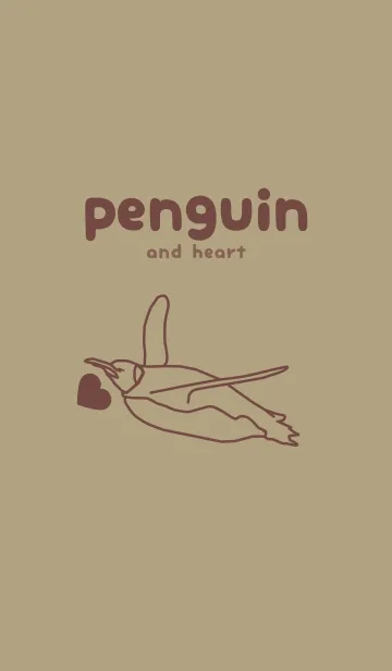 [LINE着せ替え] ペンギンとハート マスタードの画像1