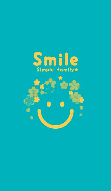 [LINE着せ替え] スマイル＆桜 アジュールブルーの画像1