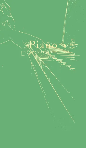 [LINE着せ替え] ピアノ演奏  薄緑色の画像1