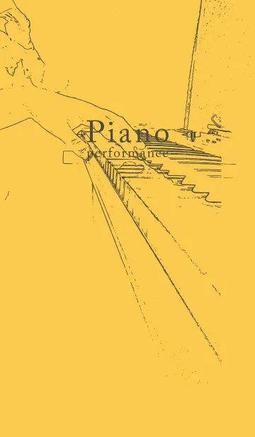 [LINE着せ替え] ピアノ演奏  支子色の画像1