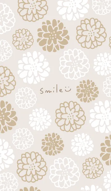 [LINE着せ替え] 白とベージュの丸い花15の画像1