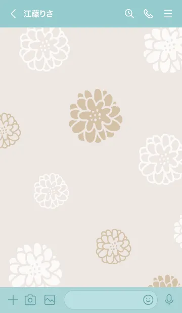 [LINE着せ替え] 白とベージュの丸い花15の画像2