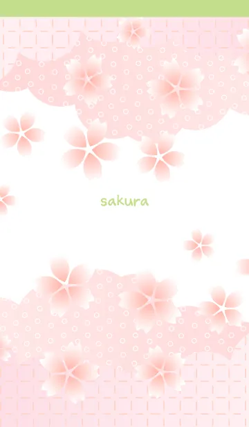 [LINE着せ替え] 雲と桜の着せかえ モスグリーンの画像1