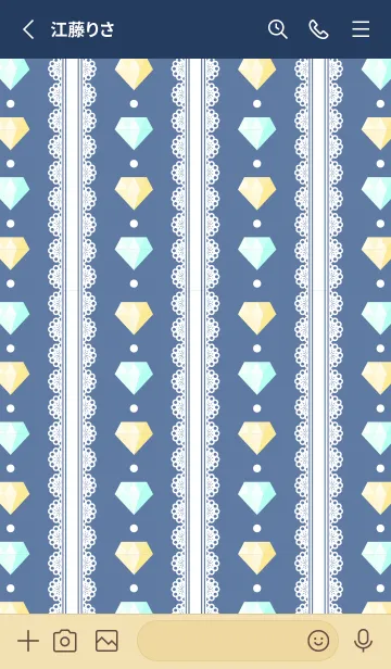 [LINE着せ替え] race and diamond on dark blue for Japanの画像2