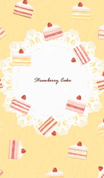 [LINE着せ替え] いちごケーキ 1 - 02-02 ベージュ Ver.iの画像1