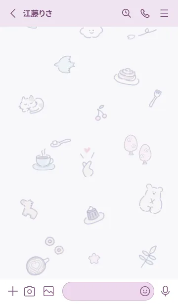 [LINE着せ替え] 「Fika」桜✿violet04_1の画像2