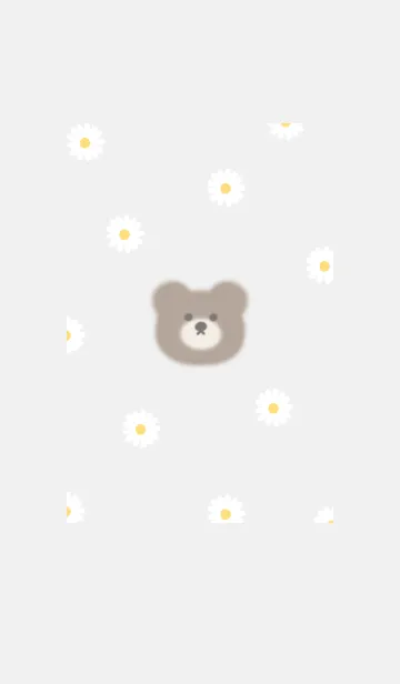 [LINE着せ替え] ふんわりクマとデイジー❁グレー01_1の画像1
