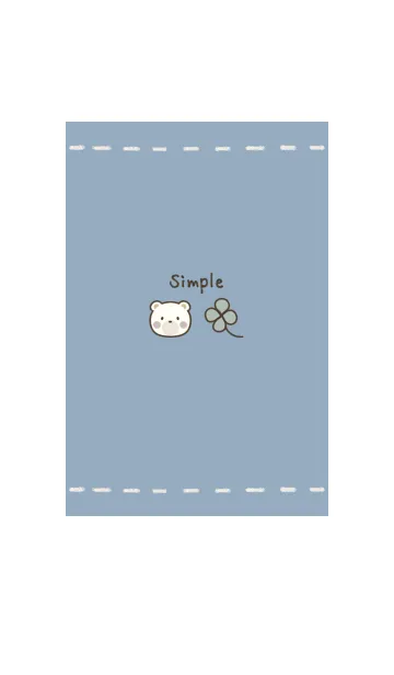 [LINE着せ替え] くすみカラー♡くま -ブルー-の画像1