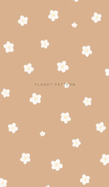 [LINE着せ替え] Floret Pattern - 02-02 Beige 01の画像1