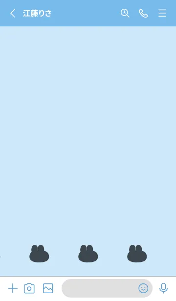 [LINE着せ替え] ゆるもちうさぎ(ブルー22)の画像2