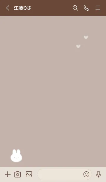 [LINE着せ替え] ウサギとハート♥mochabrown17_1の画像2