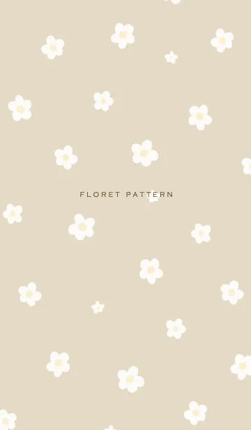 [LINE着せ替え] Floret Pattern - 02-03 Beige Red Ver.aの画像1