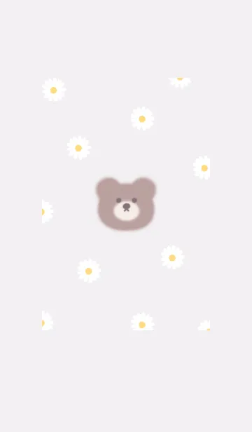 [LINE着せ替え] ふんわりクマとデイジー❁Greige02_1の画像1