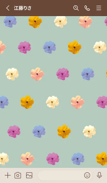 [LINE着せ替え] カーキ : Spring Flowerの画像2