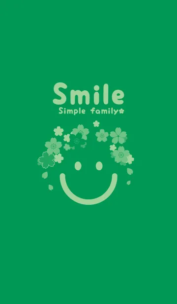 [LINE着せ替え] スマイル＆桜 マラカイトグリーンの画像1