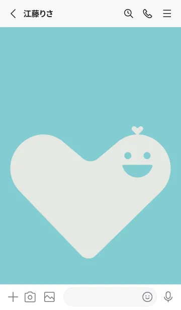 [LINE着せ替え] ハート型の着せかえ 白群の画像2