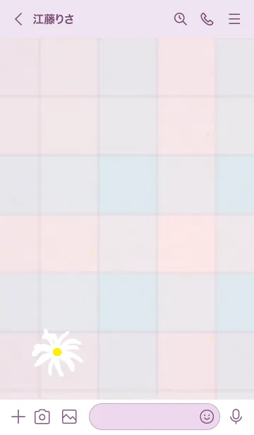 [LINE着せ替え] チェック柄 マーガレット24の画像2