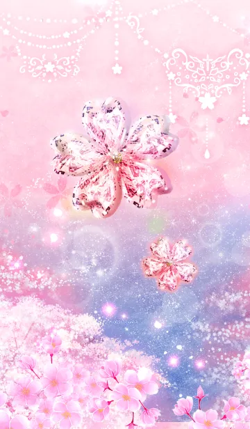 [LINE着せ替え] 美麗✨桜の宝石の画像1