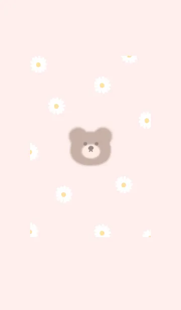 [LINE着せ替え] ふんわりクマとデイジー❁peachpink09_1の画像1