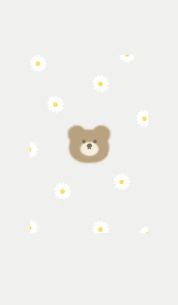 [LINE着せ替え] ふんわりクマとデイジー❁green07_1の画像1