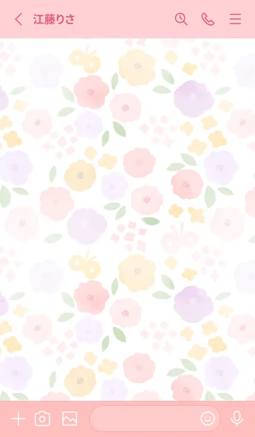 [LINE着せ替え] Nobana spring flower drops pinkの画像2