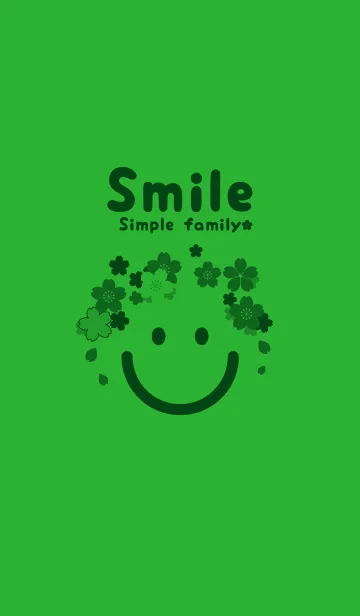 [LINE着せ替え] スマイル＆桜 パラキートグリーンの画像1