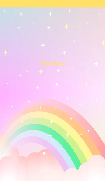 [LINE着せ替え] Cute rainbow in the night on yellowの画像1