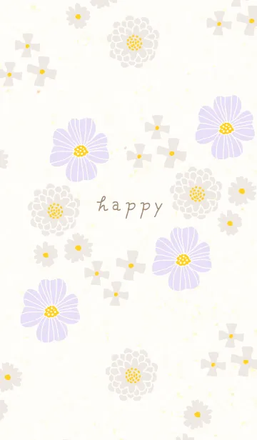 [LINE着せ替え] ベージュとカラフルな花18の画像1