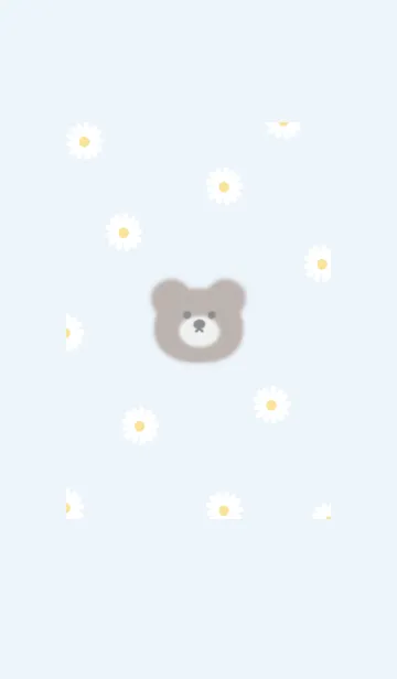 [LINE着せ替え] ふんわりクマとデイジー❁blue14_1の画像1