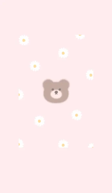 [LINE着せ替え] ふんわりクマとデイジー❁sakurairo10_1の画像1