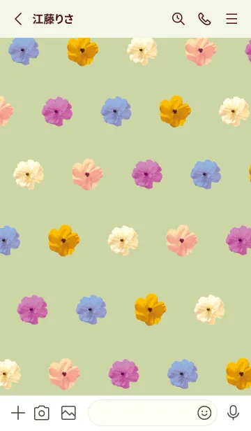 [LINE着せ替え] 黄緑 : Spring Flowerの画像2