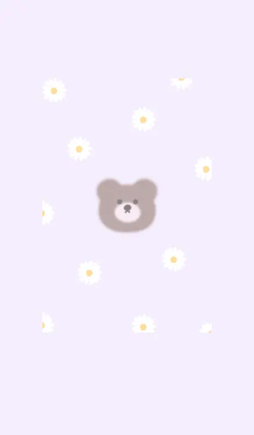 [LINE着せ替え] ふんわりクマとデイジー❁lilac11_1の画像1