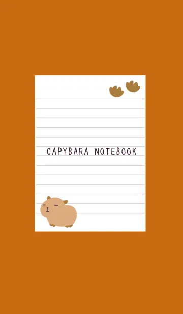 [LINE着せ替え] カピバラと足跡のノート/テラコッタの画像1
