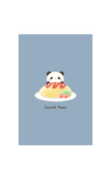 [LINE着せ替え] パンダとオムライス -ブルー-の画像1