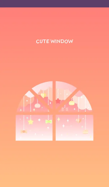 [LINE着せ替え] かわいい窓の着せかえ 紫色の画像1