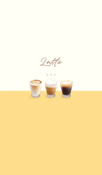 [LINE着せ替え] Latte 001 - 02-02 ベージュ & イエロー #iの画像1