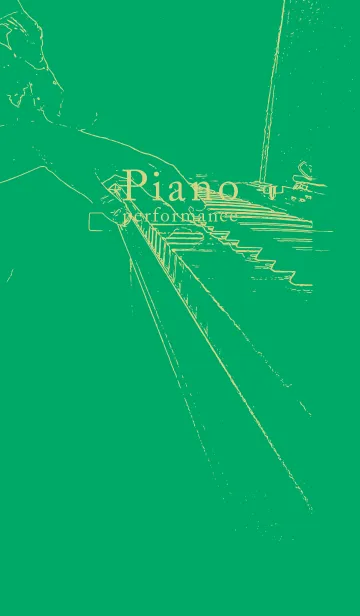 [LINE着せ替え] ピアノ演奏  エメラルドグリーンの画像1