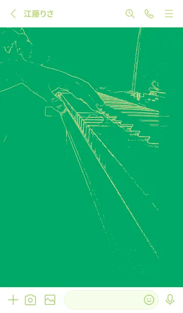 [LINE着せ替え] ピアノ演奏  エメラルドグリーンの画像2