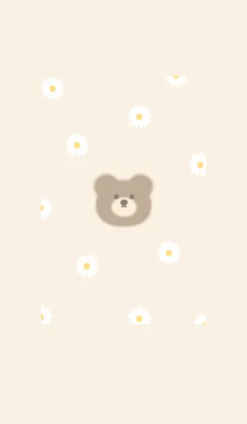 [LINE着せ替え] ふんわりクマとデイジー❁yellow13_1の画像1