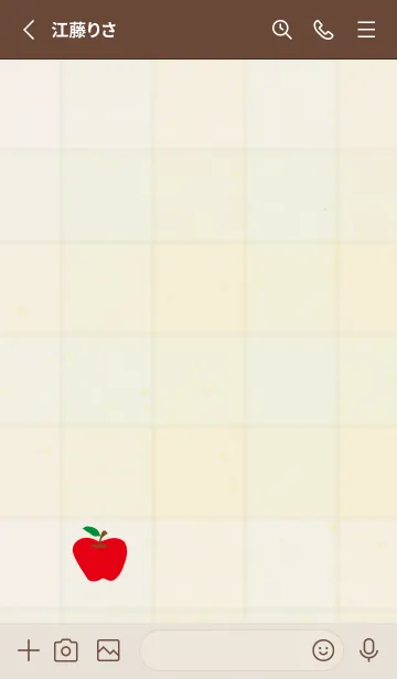 [LINE着せ替え] チェック柄 りんご9の画像2