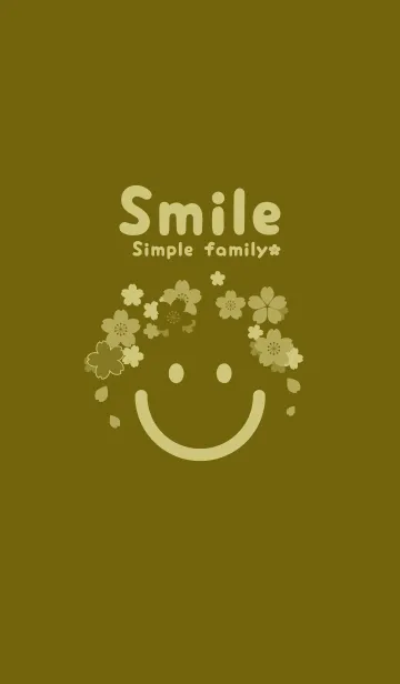 [LINE着せ替え] スマイル＆桜 オリーブの画像1
