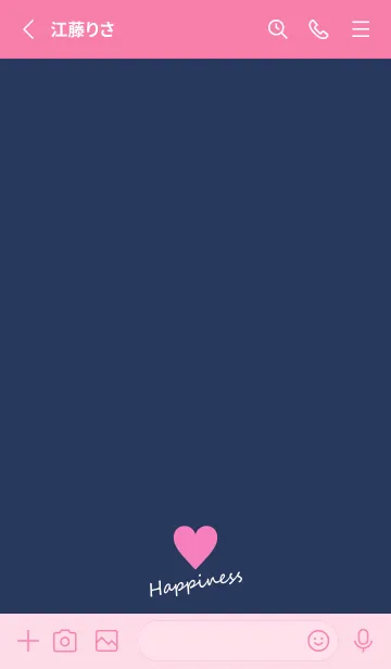 [LINE着せ替え] Small Heart *Navy+Pink 32*の画像2