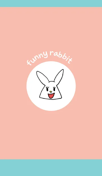 [LINE着せ替え] 面白いうさぎの着せかえ2 ピンク色と水色の画像1