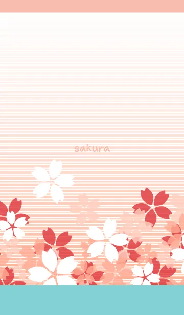 [LINE着せ替え] 桜と縞模様の着せかえ ピンクと水色の画像1