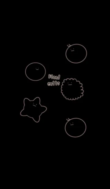 [LINE着せ替え] 血球たちの着せ替え（黒2）の画像1