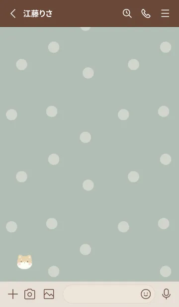 [LINE着せ替え] ふわふわしばいぬ -くすみグリーン- ドットの画像2