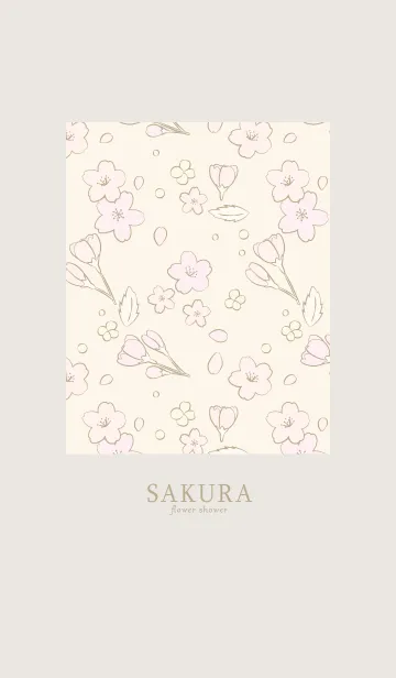 [LINE着せ替え] SAKURA flower shower ivoryの画像1