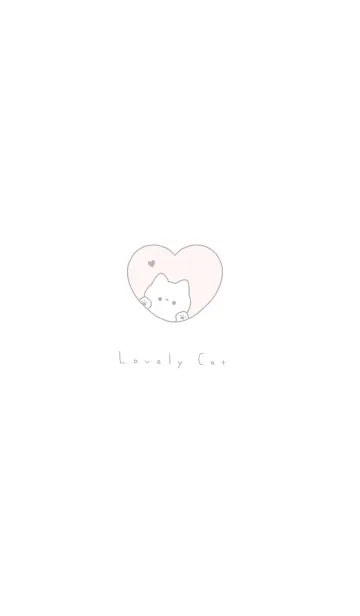 [LINE着せ替え] ねことハート / ピンクホワイトの画像1